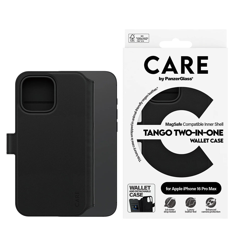Θήκη MagSafe για Apple iPhone 16 Pro Max, PanzerGlass, Care Feature Tango Two-in-One, Μαύρη