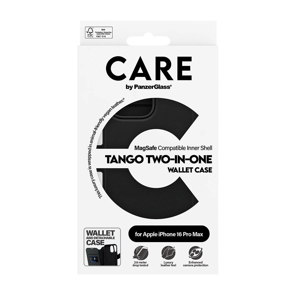 Θήκη MagSafe για Apple iPhone 16 Pro Max, PanzerGlass, Care Feature Tango Two-in-One, Μαύρη