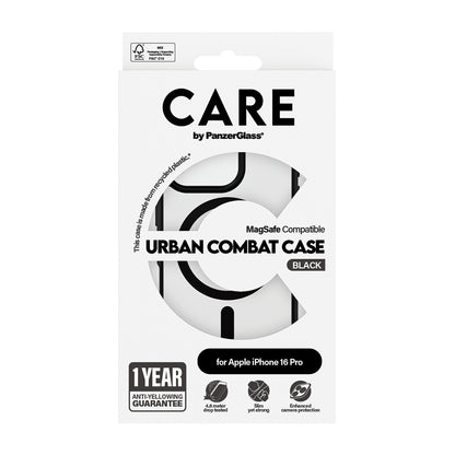 Θήκη MagSafe για Apple iPhone 16 Pro Max, PanzerGlass, Care Urban Combat, Διάφανη Μαύρη