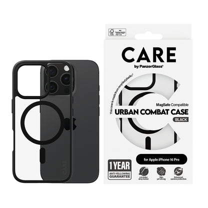 Θήκη MagSafe για Apple iPhone 16 Pro Max, PanzerGlass, Care Urban Combat, Διάφανη Μαύρη