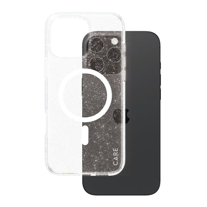 MagSafe Case for Apple iPhone 16 Pro Max, PanzerGlass, Urban Combat Star Lit Care, White Transparent