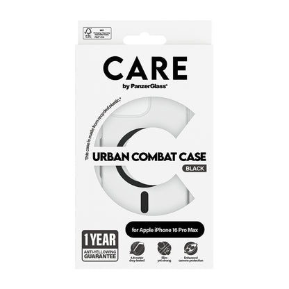 Θήκη MagSafe για Apple iPhone 16 Pro Max, PanzerGlass, Care Urban Combat, Διαφανής Μαύρη