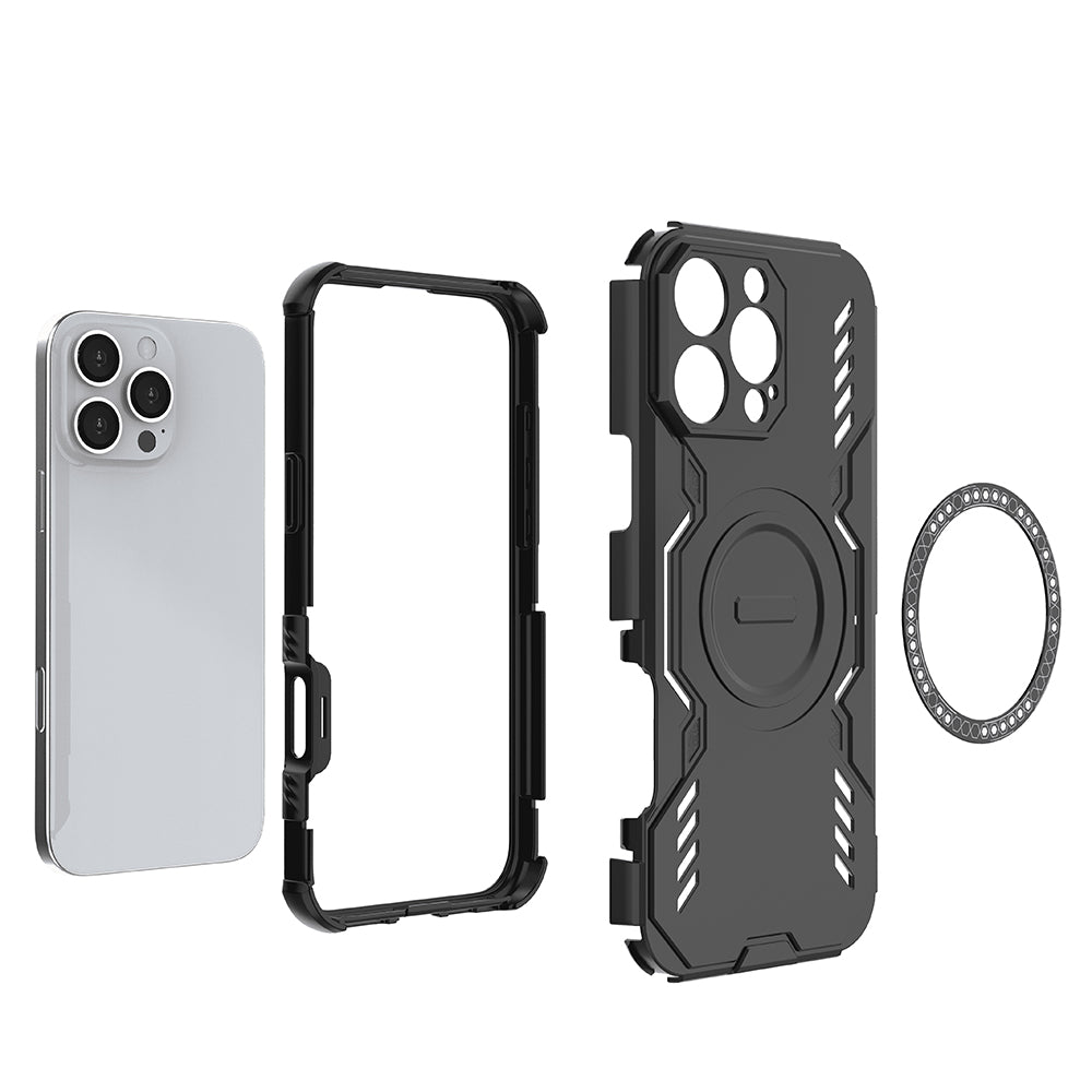 MagSafe Case for Apple iPhone 16 Pro Max, Techsuit, ArmorMag, Black