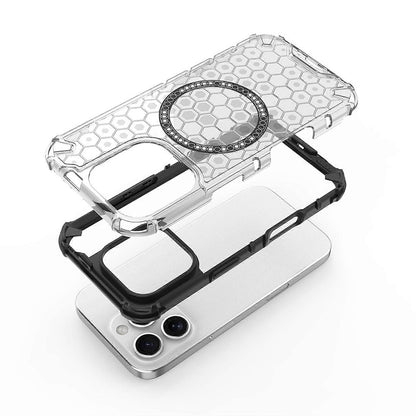 MagSafe Case for Apple iPhone 16 Pro Max, Techsuit, HoneyComb Shield, Black