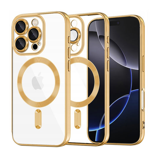 Θήκη MagSafe για Apple iPhone 16 Pro Max, Techsuit, Luxury Crystal, Χρυσή