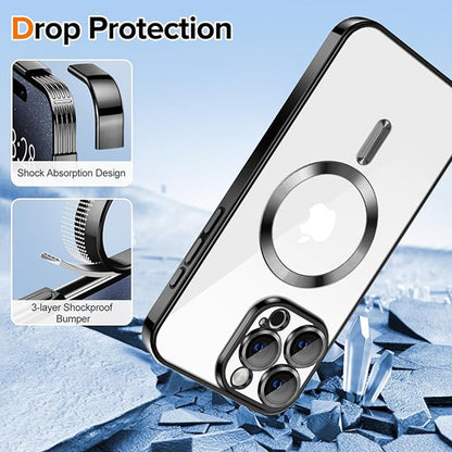 MagSafe Case for Apple iPhone 16 Pro Max, Techsuit, Luxury Crystal, Black