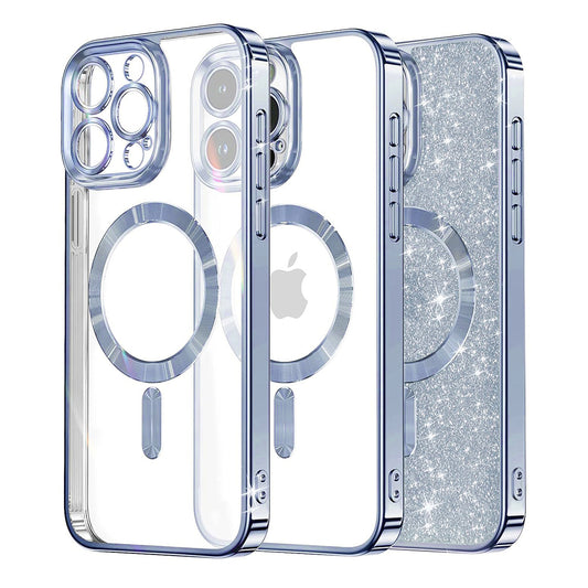 Θήκη MagSafe για Apple iPhone 16 Pro Max, Techsuit, Luxury Glitter, Bleu
