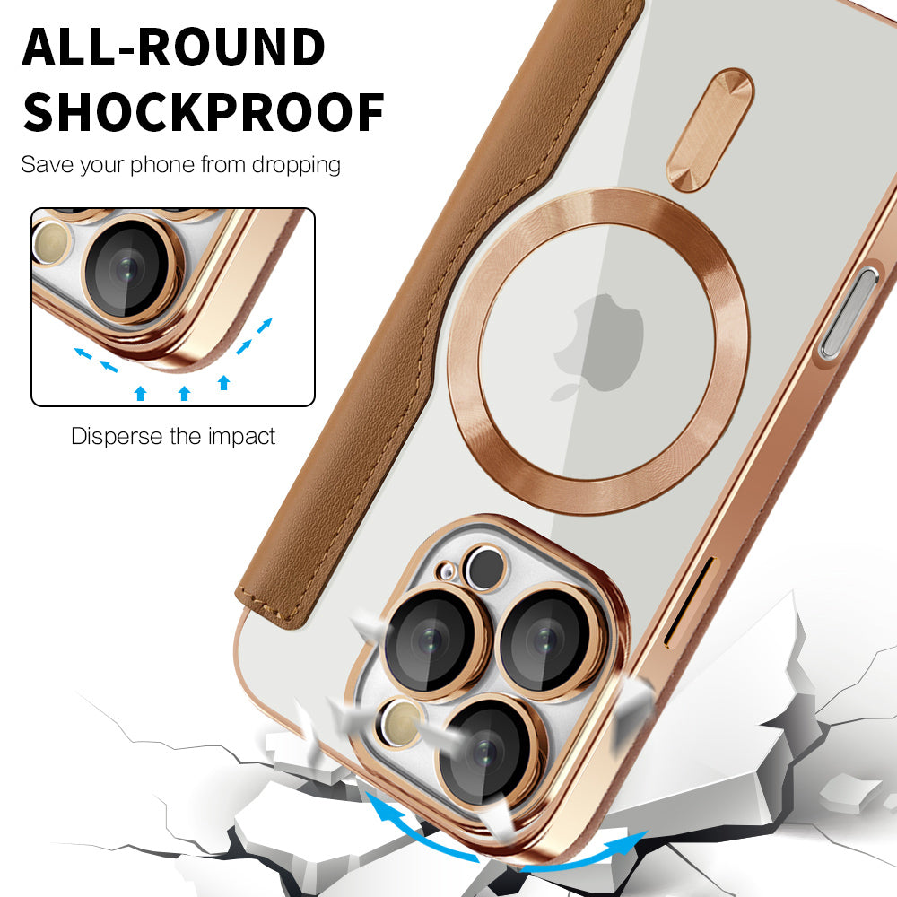 Θήκη MagSafe για Apple iPhone 16 Pro Max, Techsuit, SmartMag Book, Καφέ