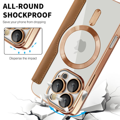 Θήκη MagSafe για Apple iPhone 16 Pro Max, Techsuit, SmartMag Book, Καφέ