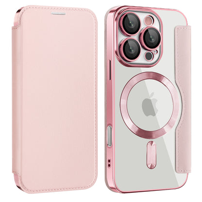 Θήκη MagSafe για Apple iPhone 16 Pro Max, Techsuit, SmartMag Book, Ροζ