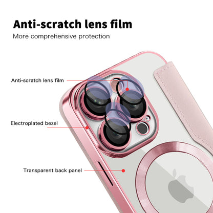 Θήκη MagSafe για Apple iPhone 16 Pro Max, Techsuit, SmartMag Book, Ροζ