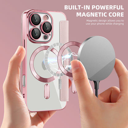 Θήκη MagSafe για Apple iPhone 16 Pro Max, Techsuit, SmartMag Book, Ροζ