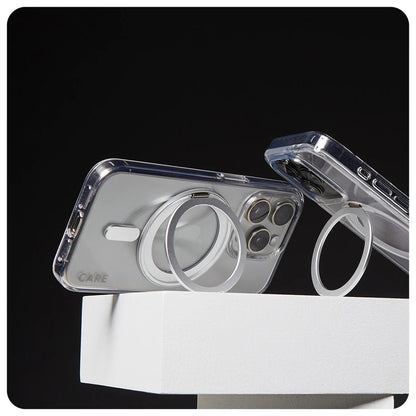 Θήκη MagSafe για Apple iPhone 16 Pro, PanzerGlass, με Χαρακτηριστικό Kickstand, Διάφανη Ασημί