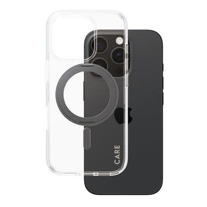 Θήκη MagSafe για Apple iPhone 16 Pro, PanzerGlass, με Χαρακτηριστικό Kickstand, Διαφανής Μαύρη