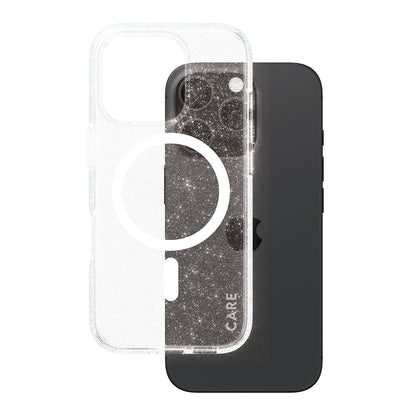 MagSafe Case for Apple iPhone 16 Pro, PanzerGlass, Urban Combat Star Lit Care, White Transparent