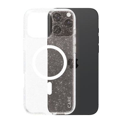 MagSafe Case for Apple iPhone 16 Pro, PanzerGlass, Urban Combat Star Lit Care, White Transparent