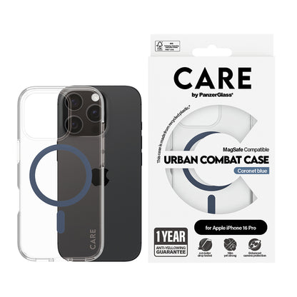 Θήκη MagSafe για Apple iPhone 16 Pro, PanzerGlass, Care Urban Combat, Διάφανη Μπλε