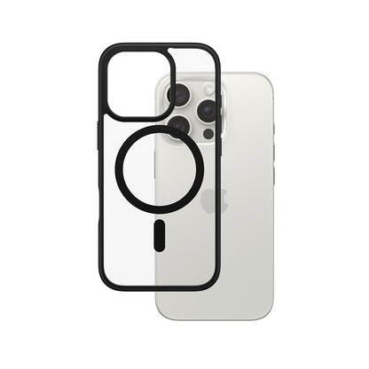 Θήκη MagSafe για Apple iPhone 16 Pro, PanzerGlass, Frame, Διάφανη Μαύρη