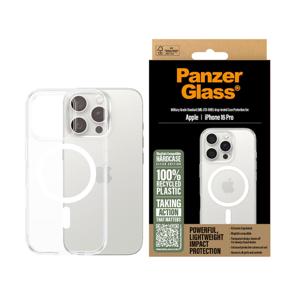 Θήκη MagSafe για Apple iPhone 16 Pro, PanzerGlass, HardCase, Διάφανη Λευκή