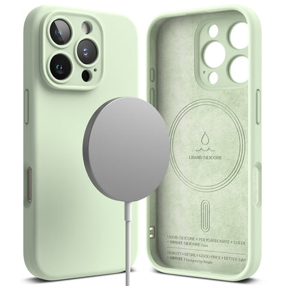 MagSafe Case for Apple iPhone 16 Pro, Ringke, Silicone, Light Green