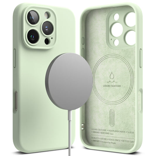 MagSafe Case for Apple iPhone 16 Pro, Ringke, Silicone, Light Green