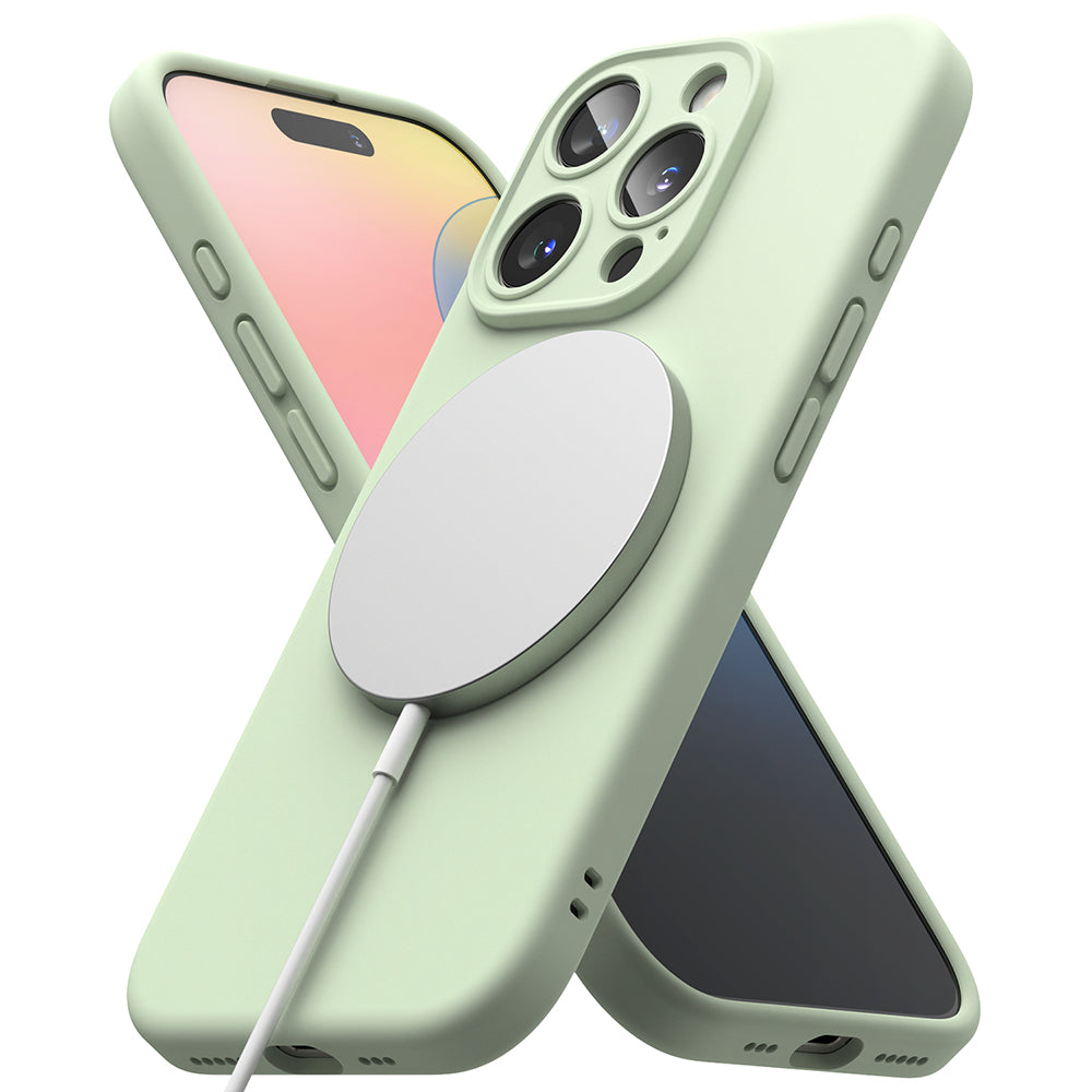 MagSafe Case for Apple iPhone 16 Pro, Ringke, Silicone, Light Green