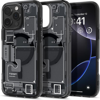 Θήκη MagSafe για Apple iPhone 16 Pro, Spigen, Ultra Hybrid Zero One, Ματ Μαύρη ACS08135