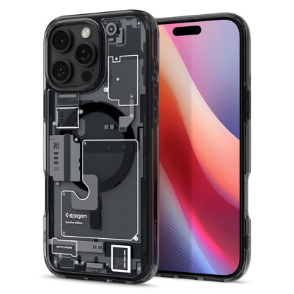 Θήκη MagSafe για Apple iPhone 16 Pro, Spigen, Ultra Hybrid Zero One, Ματ Μαύρη ACS08135