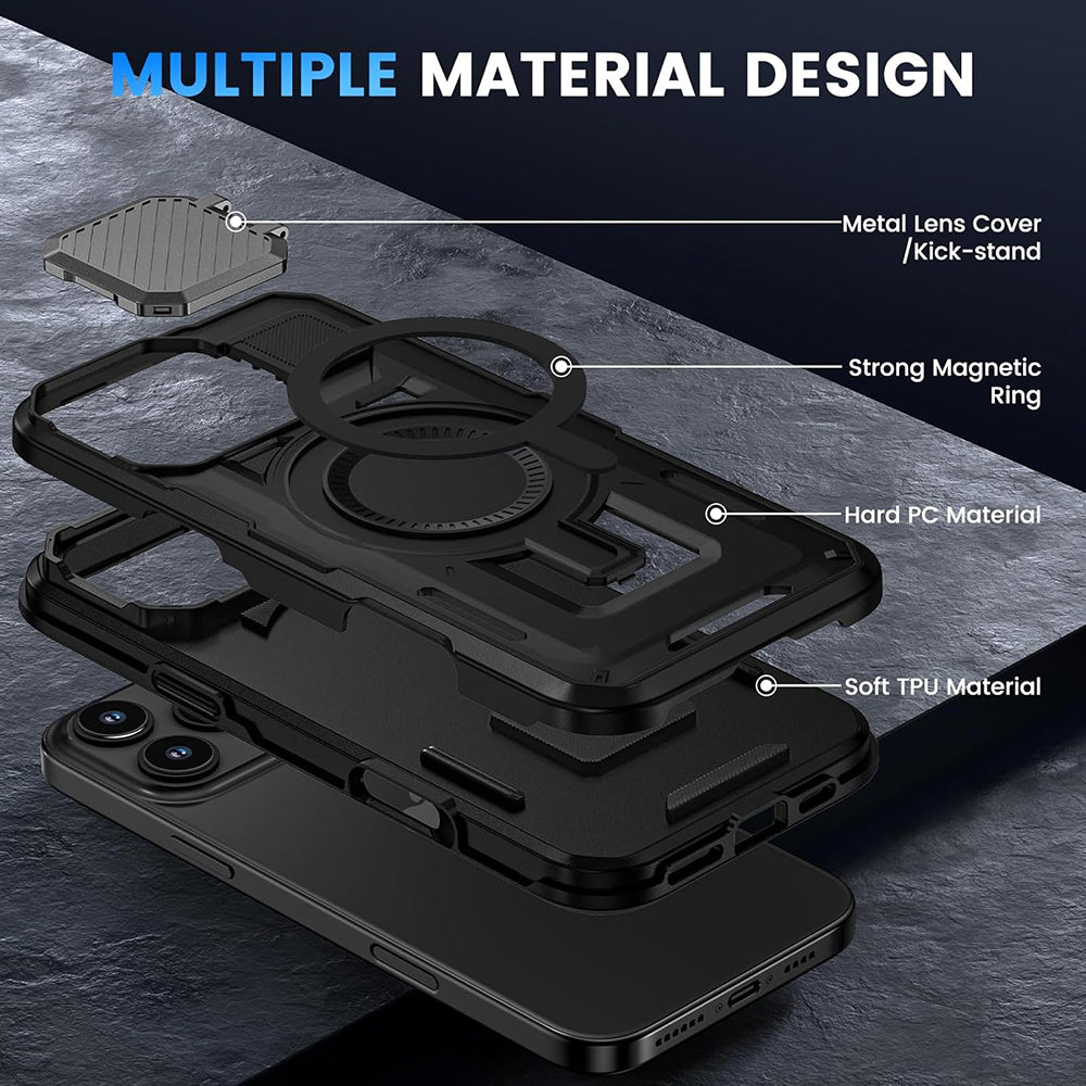 Θήκη MagSafe για Apple iPhone 16 Pro, Techsuit, CamVault, Μαύρο