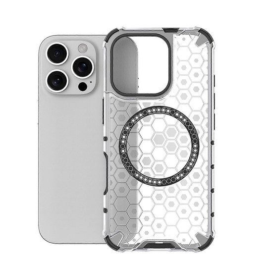 Θήκη MagSafe για Apple iPhone 16 Pro, Techsuit, HoneyComb Shield, Λευκή
