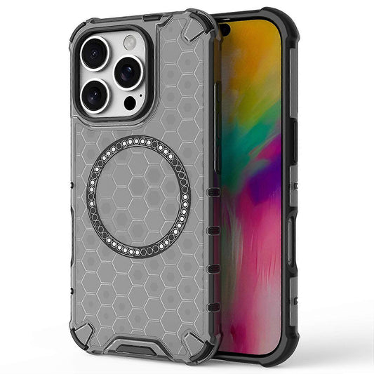 Θήκη MagSafe για Apple iPhone 16 Pro, Techsuit, HoneyComb Shield, Μαύρη