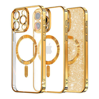 Θήκη MagSafe για Apple iPhone 16 Pro, Techsuit, Luxury Glitter, Χρυσή