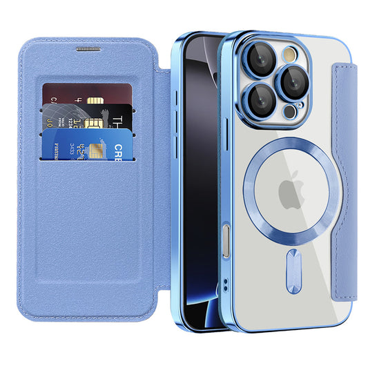 Θήκη MagSafe για Apple iPhone 16 Pro, Techsuit, SmartMag Book, Μπλε