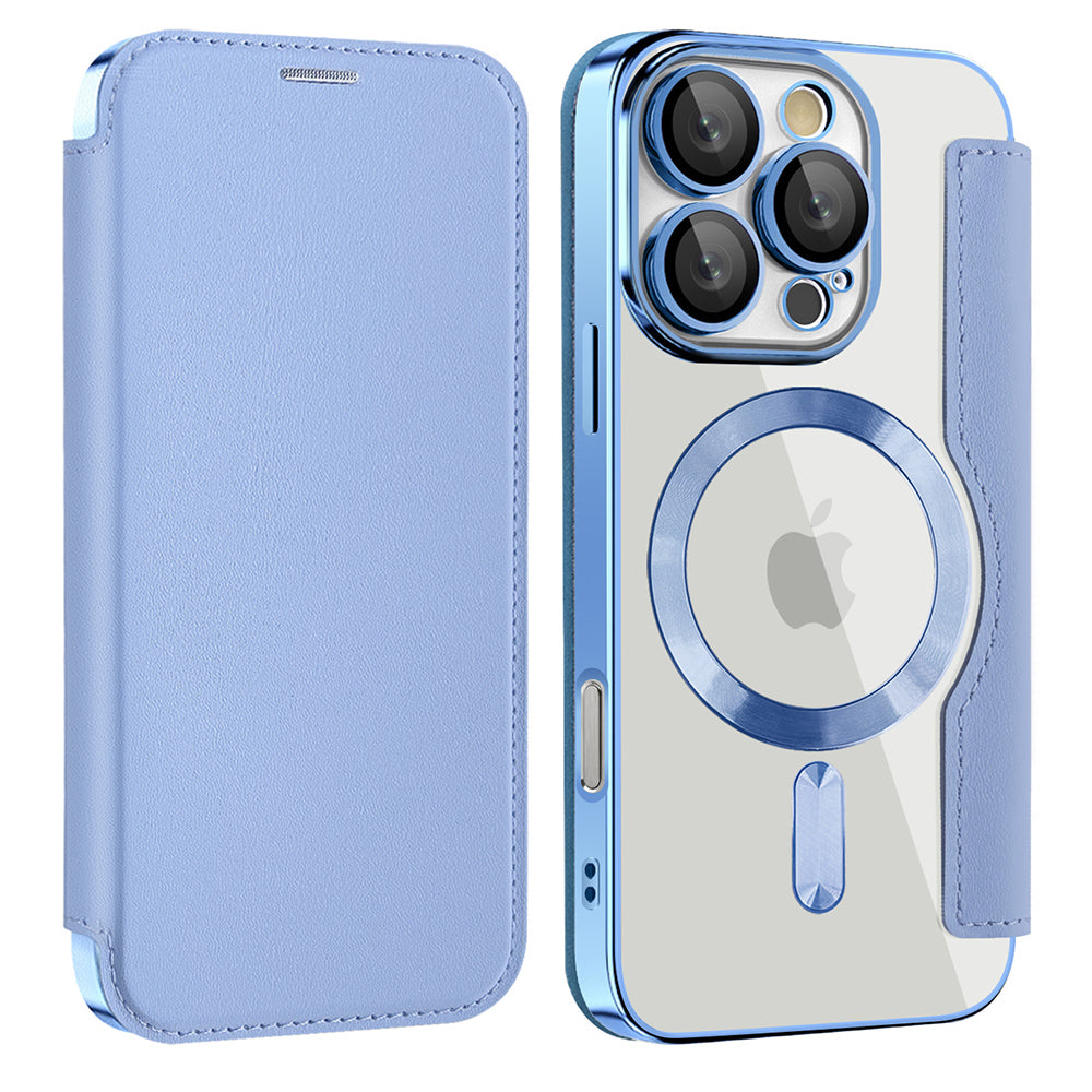Θήκη MagSafe για Apple iPhone 16 Pro, Techsuit, SmartMag Book, Μπλε
