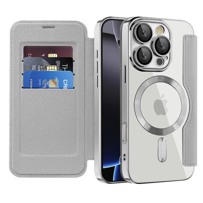 Θήκη MagSafe για Apple iPhone 16 Pro, Techsuit, SmartMag Book, Γκρι