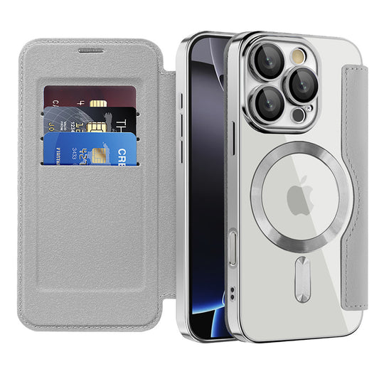 Θήκη MagSafe για Apple iPhone 16 Pro, Techsuit, SmartMag Book, Γκρι