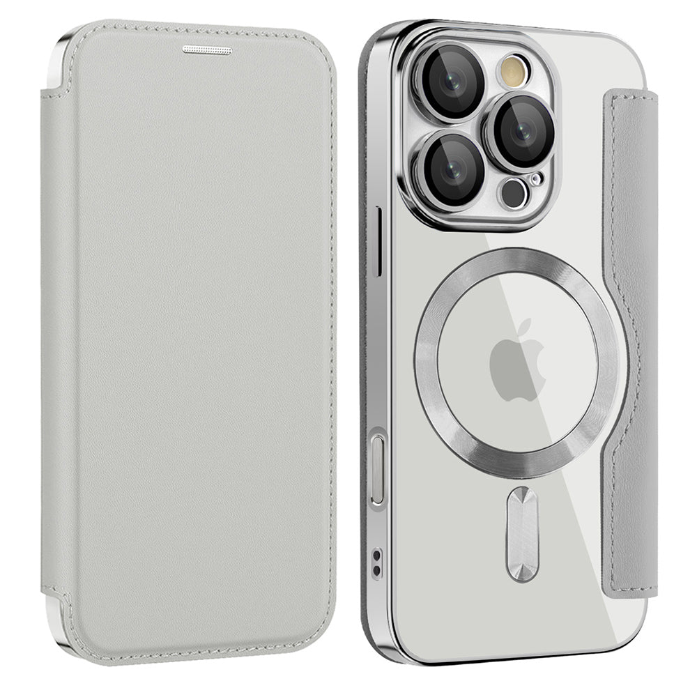 Θήκη MagSafe για Apple iPhone 16 Pro, Techsuit, SmartMag Book, Γκρι