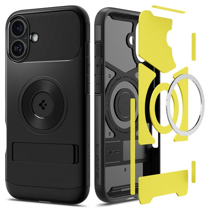 Θήκη MagSafe για Apple iPhone 16, Spigen, Slim Armor, Μαύρη