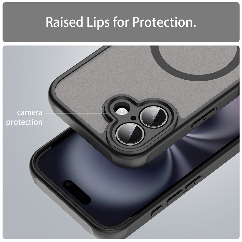 MagSafe Case for Apple iPhone 16, Techsuit, HaloFrost II, Black