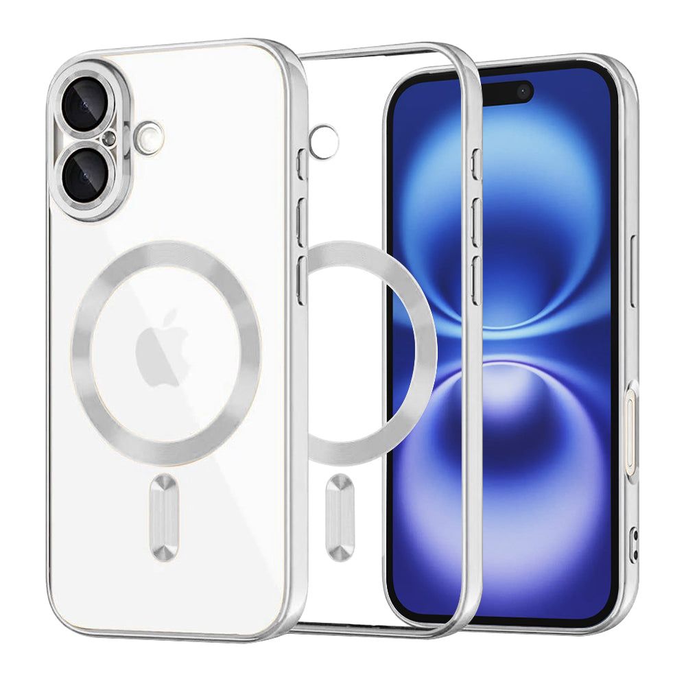 Θήκη MagSafe για Apple iPhone 16, Techsuit, Luxury Crystal, Ασημί