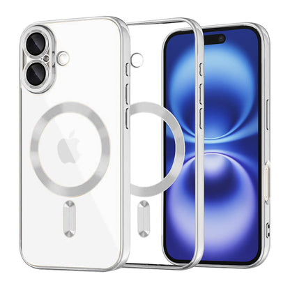 Θήκη MagSafe για Apple iPhone 16, Techsuit, Luxury Crystal, Ασημί