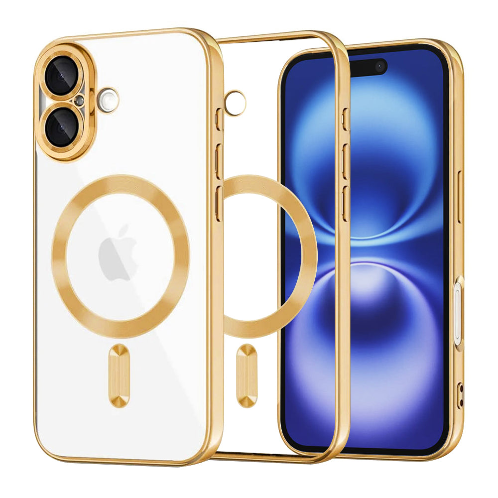 Θήκη MagSafe για Apple iPhone 16, Techsuit, Luxury Crystal, Χρυσή