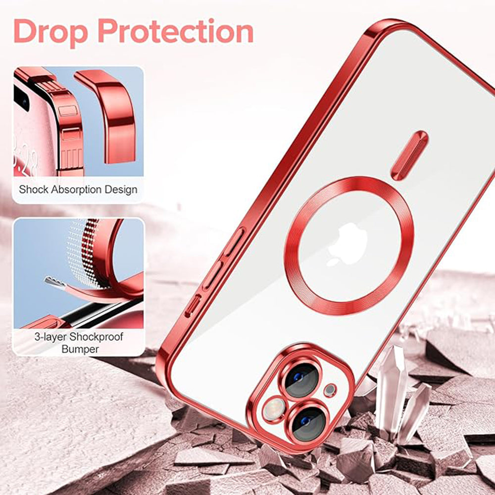 MagSafe Case for Apple iPhone 16, Techsuit, Luxury Crystal, Pink