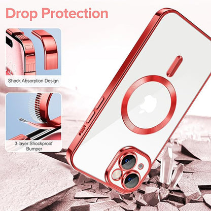 MagSafe Case for Apple iPhone 16, Techsuit, Luxury Crystal, Pink