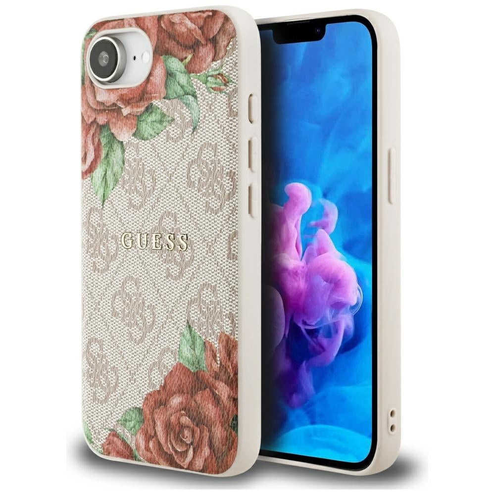 Θήκη MagSafe για Apple iPhone 16e, Guess, 4G Flowers Print, Ροζ