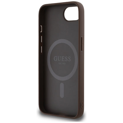 Θήκη MagSafe για Apple iPhone 16e, Guess, 4G Ring Classic Logo, Καφέ