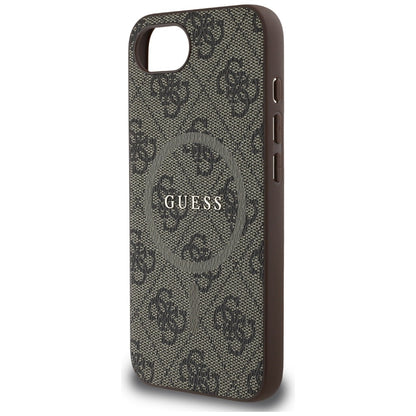 Θήκη MagSafe για Apple iPhone 16e, Guess, 4G Ring Classic Logo, Καφέ
