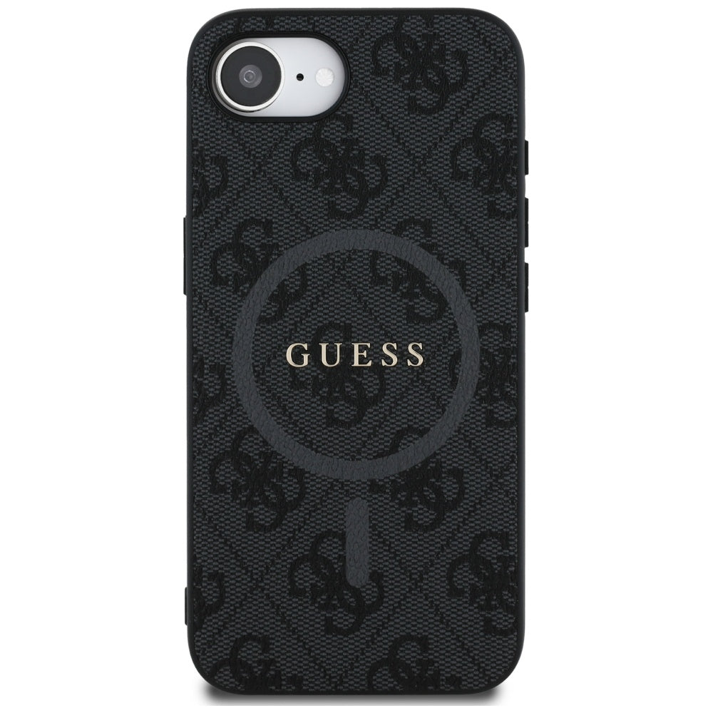 Θήκη MagSafe για Apple iPhone 16e, Guess, 4G Ring Classic Logo, Μαύρη