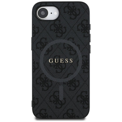 Θήκη MagSafe για Apple iPhone 16e, Guess, 4G Ring Classic Logo, Μαύρη