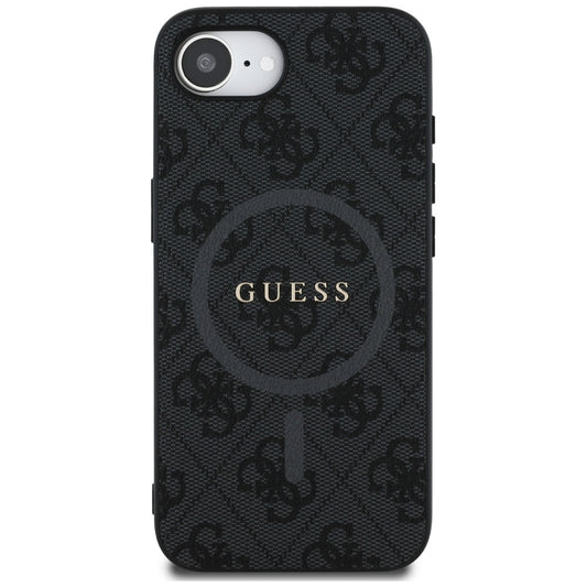 Θήκη MagSafe για Apple iPhone 16e, Guess, 4G Ring Classic Logo, Μαύρη